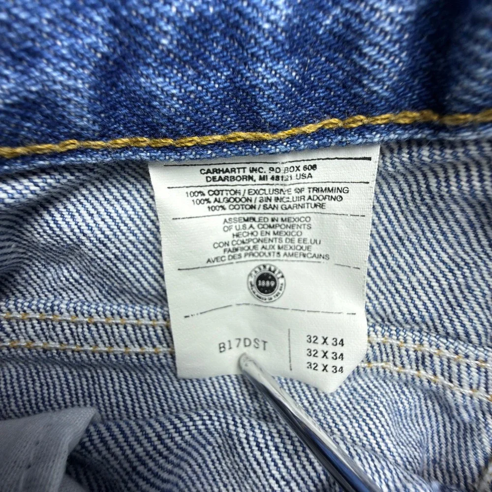 Carhartt Relaxed Fit Tapered Leg Denim Jeans Men 32x34 B17 DST Darkstone NWT NOS